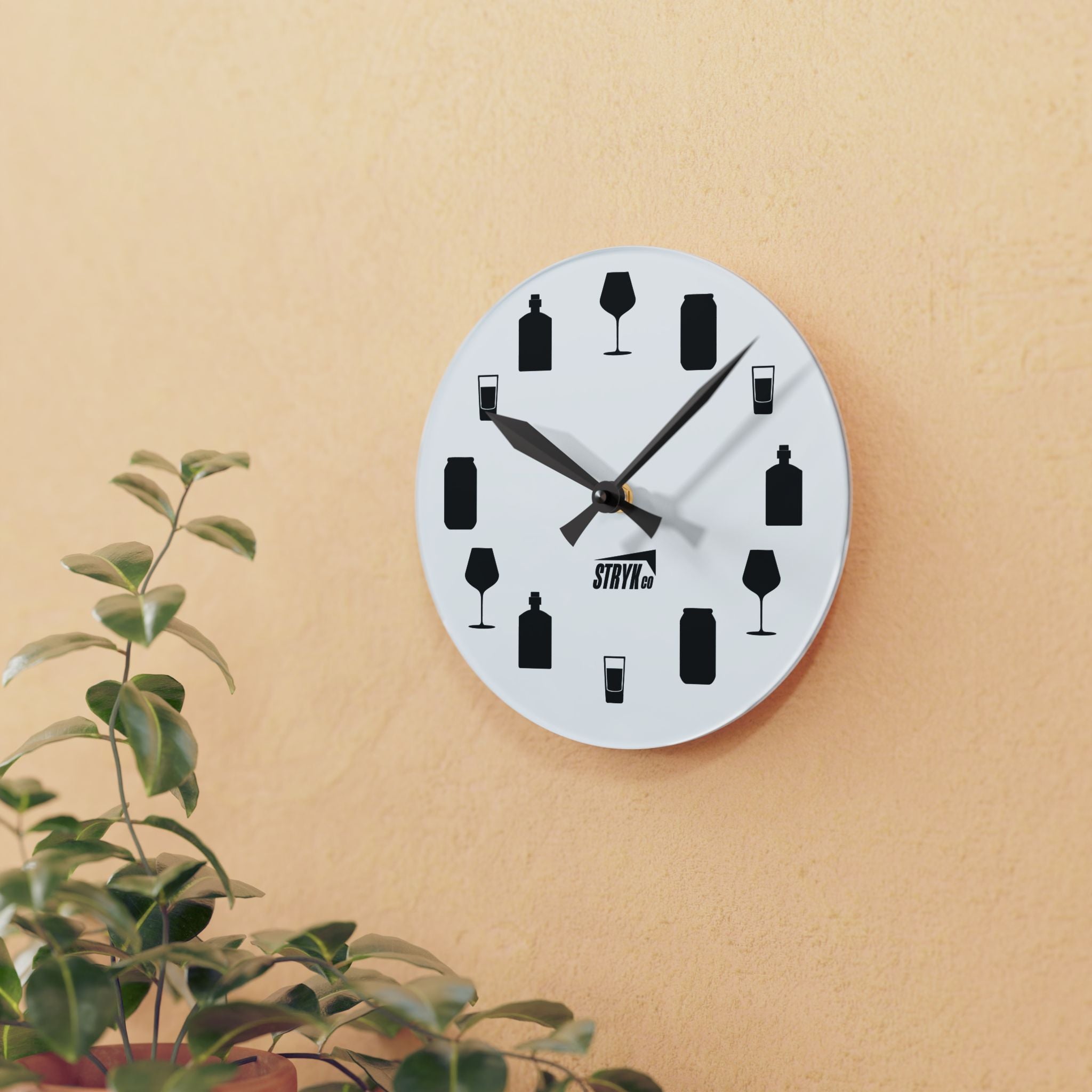 Booze-o-Clock Acrylic Wall Clock