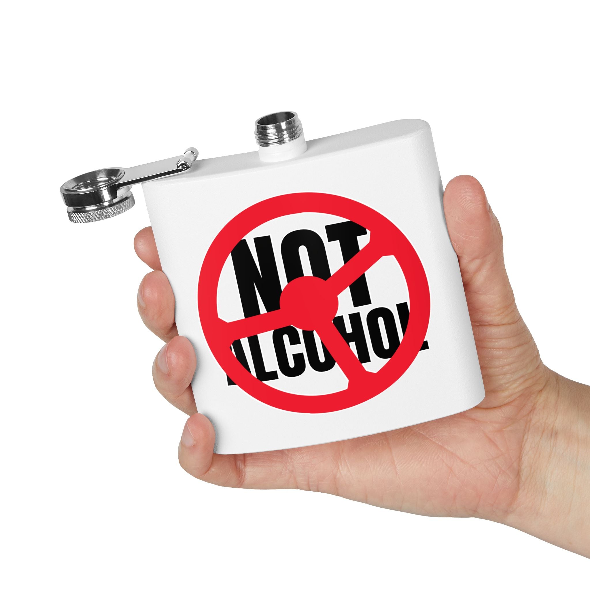 "Not Alcohol" Stainless Steel Flask, 6oz